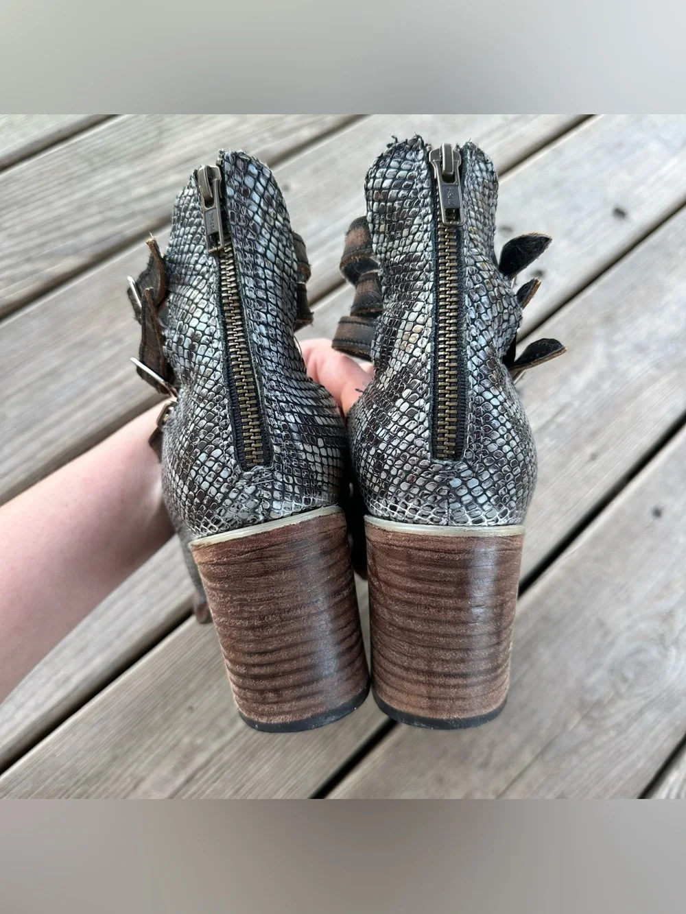 Freebird by Steven Randi Blue Multi Snake Python Heel 9